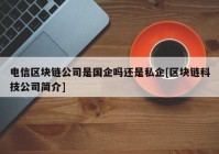 电信区块链公司是国企吗还是私企[区块链科技公司简介]