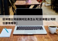 区块链公司薪酬对比表怎么写[区块链公司职位都有哪些]