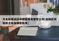 与金融相关区块链股票有那些公司[金融区块链概念股有哪些股票]