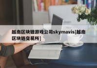 越南区块链游戏公司skymavis[越南区块链交易所]