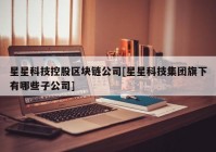 星星科技控股区块链公司[星星科技集团旗下有哪些子公司]